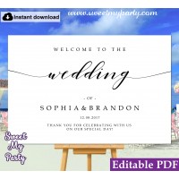 Modern Calligraphy welcome sign template,wedding welcome sign, (47)